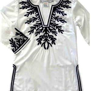 White Tunic with Black Embroidery